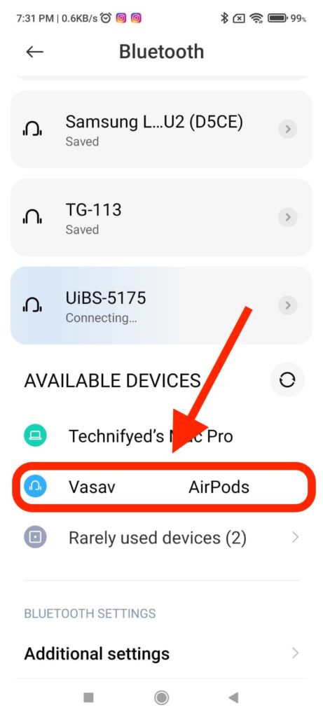 how to connect apple airpods to android phone